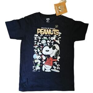 Uniqlo UT Vintage Peanuts Snoopy Joe Tee NWT Size 140 Kids Navy Charles Schulz